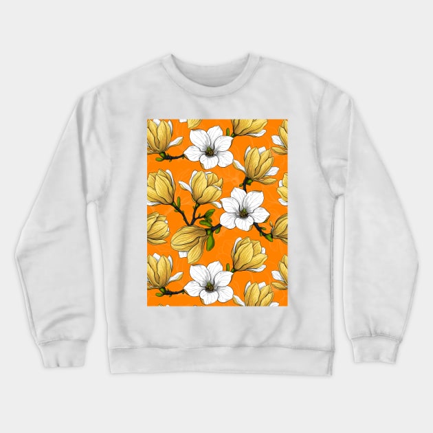 Magnolia garden in yellow Crewneck Sweatshirt by katerinamk